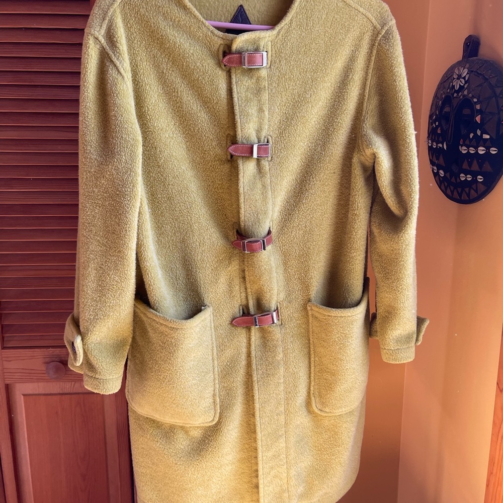 Fjällräven Green-Yellow Wool Blend  Fleece Coat - Picture 4 of 9
